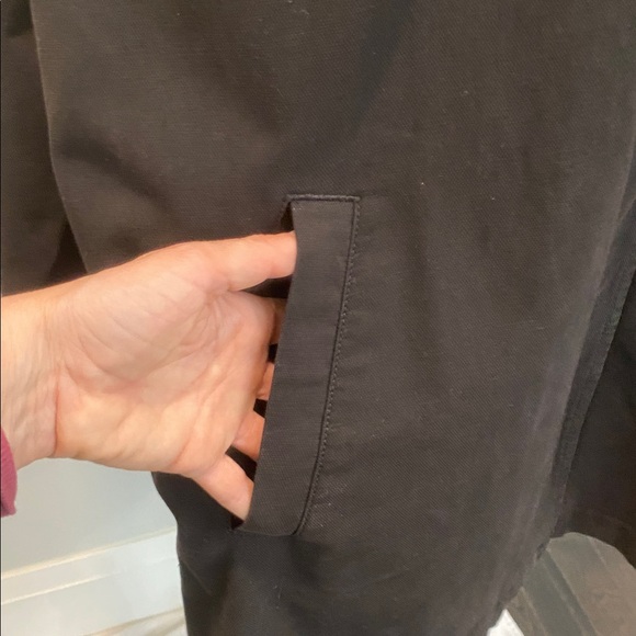 EILEEN FISHER Organic Cotton Hemp Stand Collar Long Jacket Size XL Black Casual - Picture 12 of 15